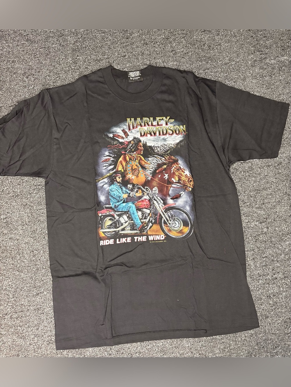 Vintage 90s Harley Davidson "Ride Like The Wind" T-Shirt - Appleton, WI Dealer